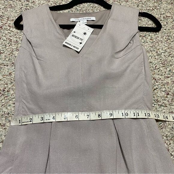 Diane Von Furstenburg Grey Viscose Mini Dress Womens Size 4 - Picture 4 of 8